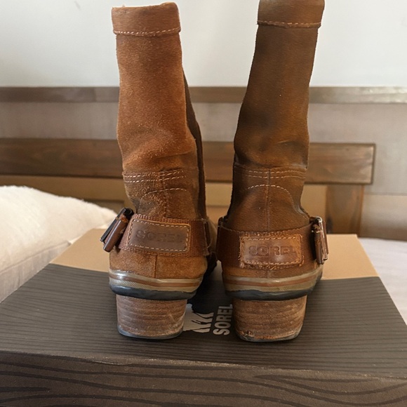 Sorel Slim Pack Camel/Brown Leather Ankle Boots - Picture 3 of 6